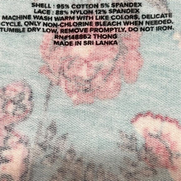 NWT TORRID Thong Pantie Sz 4X Blue Jersey Lace - Picture 3 of 4